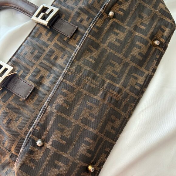 Vintage Fendi Zucca Canvas Twin Tote in Small - Picture 3 of 14